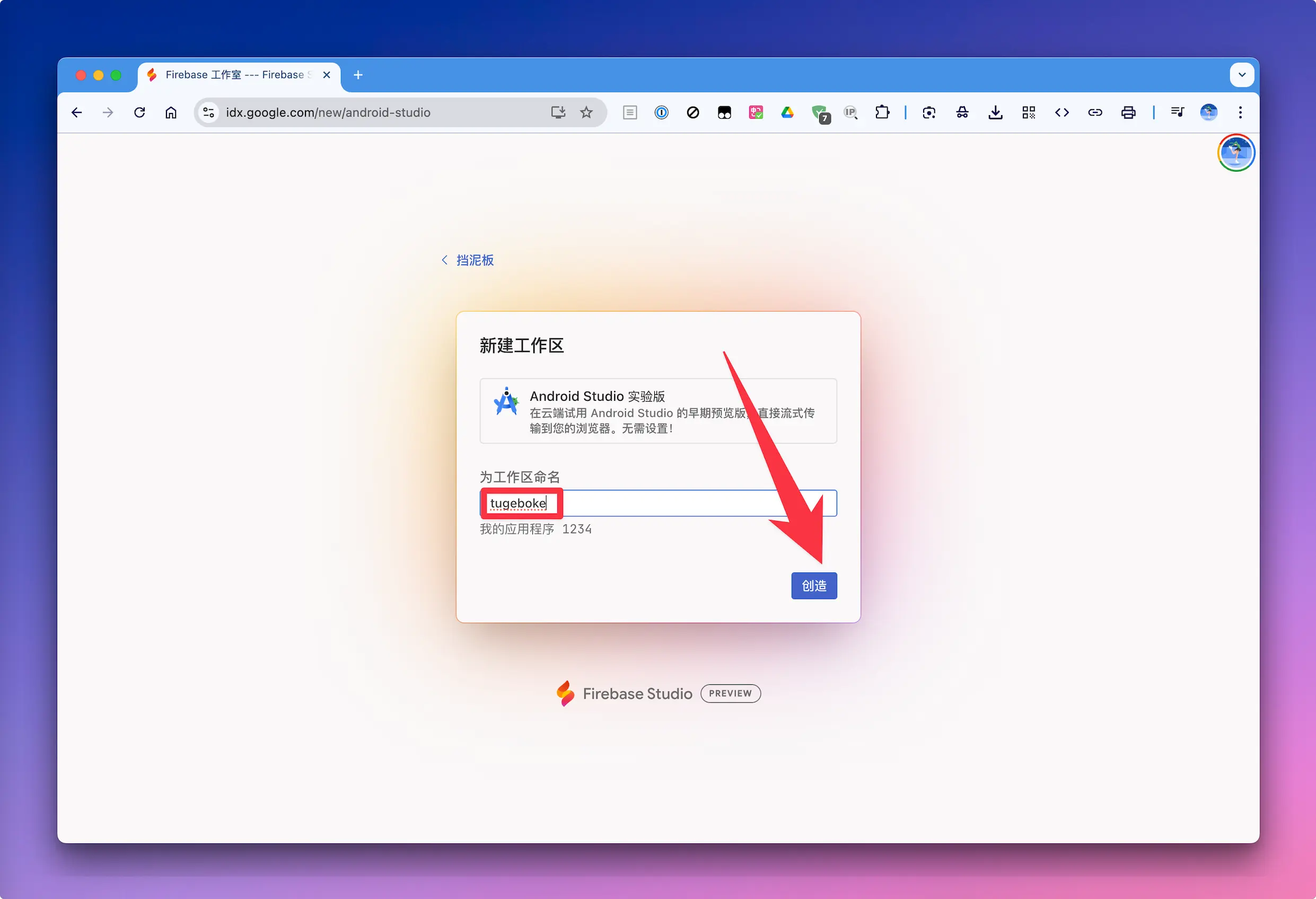 输入项目名称